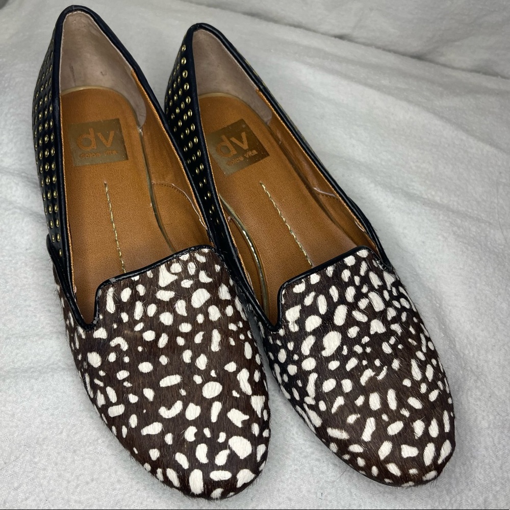 NWOT- Dolce Vita- Leopard Print and genuine leather flats- cow fur- size 7